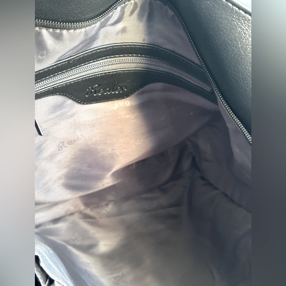 🌟REALER Beautiful Black Pebbled Leather Purse, 13”x17”,Fringe Zipper-Pulls🖤Sassy - Picture 9 of 15